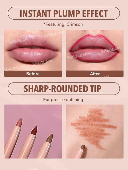 SHEGLAM Lip Liner Creamy Matte Pencil High Pigment Not Easy to Fade Silky Smooth Matte Contour Tint Lip Makeup-Mojave
