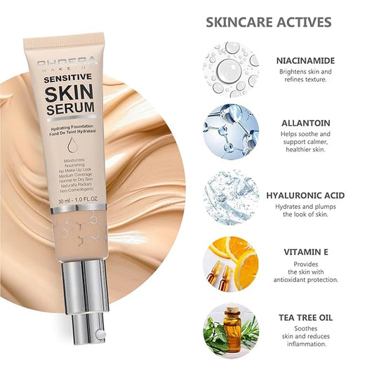 2024 New PHOERA Foundation Makeup for Mature Skin, (N04 Sand)
