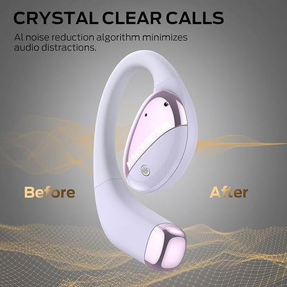 Monster Open Ear AC520 Headphones, Bluetooth 6.0 Wireless Earbuds with HiFi Sound, Open Ear Earbuds with 24H Playtime, Unique Handbag Design, ENC Clear Call, IPX6 Resistance（Purple）
