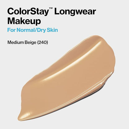 Revlon Liquid Foundation, ColorStay Face Makeup for Normal Medium Beige, 1.0 Oz
