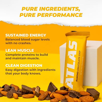 Atlas Protein Bar, 20g Clean Protein, 1g Natural Sugar, No Seed Oils, Gluten Free, No Artificial Sweeteners, Ultimate Whey Variety, 12 Pack