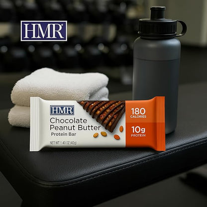 HMR Chocolate Peanut Butter Protein Bar | Nutritious Snack to Support Weight Maintenance | Low Calorie Dessert | 10g of Protein | 24 Count