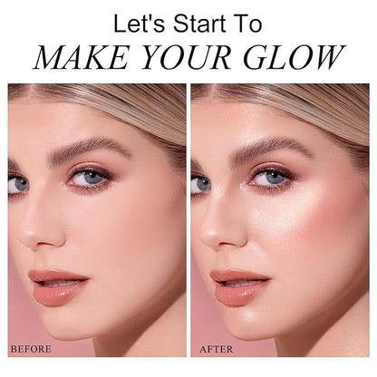 KYDA Face Highlighter Palette, High Glossy Face Illuminator Makeup-DAWN GLOW