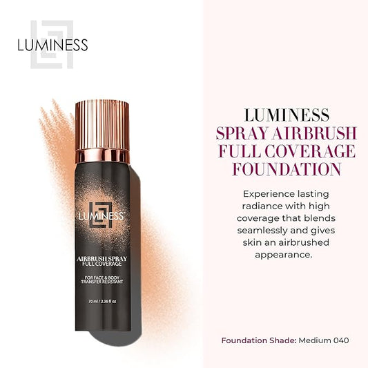 LUMINESS Spray Airbrush Foundation Makeup, Medium Shade 040 fl oz