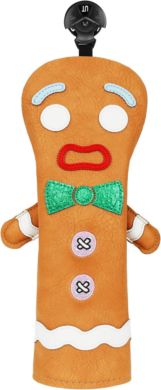 Funny Golf Club Head Cover Driver Headcover Fairway Wood Headcover Hybrid Club Head Cover Brown Monster Cookie