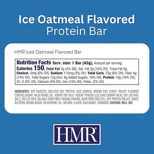HMR Iced Oatmeal Protein Bar, 24 Count | Nutritious Snack to Support Weight Maintenance | Low Calorie Dessert | 10g of Protein