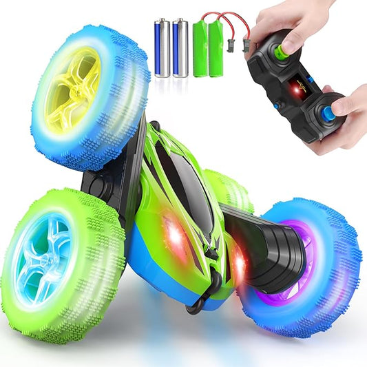 Remote Control Car, RC Cars Toys, 2.4GHz 4WD Fast RC Car with Double Sided 360° Rotation Kids Toys Monster Truck Toys for Girls RC Truck Toy Cars for Boys