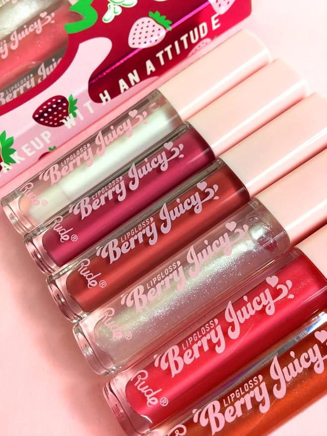 Rude Cosmetics Berry Juicy Lip Gloss - Nudist for Women - 0.14 oz Lip Gloss