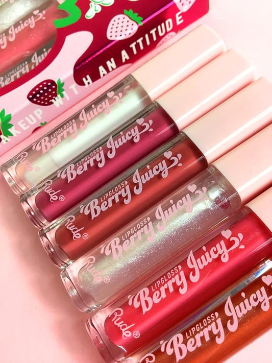 Rude Cosmetics Berry Juicy Lip Gloss - Nudist for Women - 0.14 oz Lip Gloss