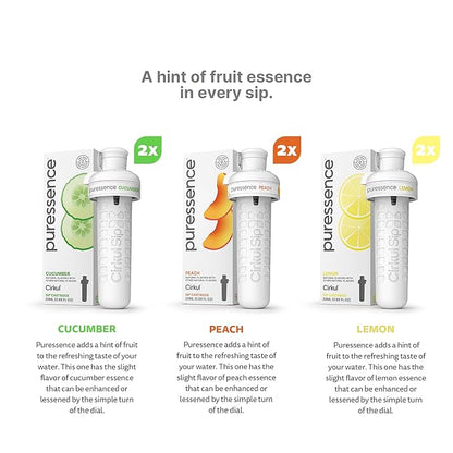 Cirkul Puressence Flavor Cartridge Variety Pack, Unsweetened, 6-Pack (2 Cucumber, 2 Peach, 2 Lemon)