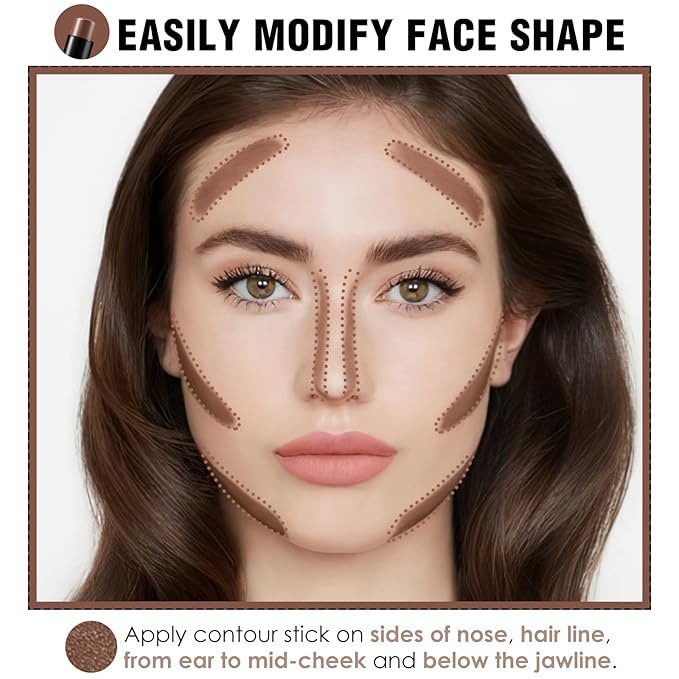 FOCALLURE Cream Contour Stick, Matte Bronzer Stick, Professional