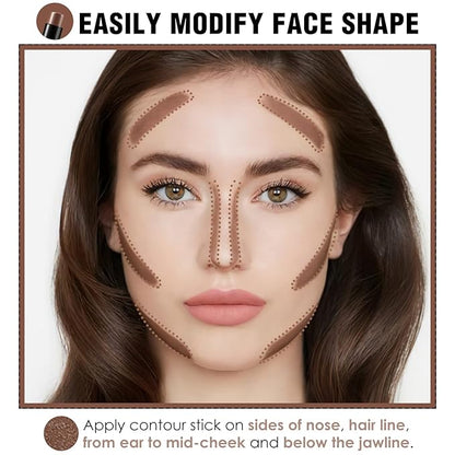 FOCALLURE Cream Contour Stick, Matte Bronzer Stick, Professional