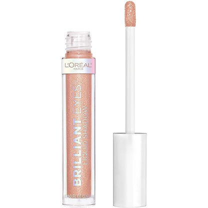 L'Oreal Paris Brilliant Eyes Shimmer Liquid Eye Shadow, Longwearing Lasting Shimmer, Crease Resistant, Flake-Proof, Precision Applicator, Quick Dry, Non-Greasy, Rose Gem, 0.1 oz.