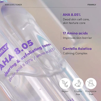 FRANKLY Pore Reset Ritual Set – Cleansing Oil, AHA Toner & 10 Semi-Gel Sheet Masks for Smooth, Clear, Poreless Skin