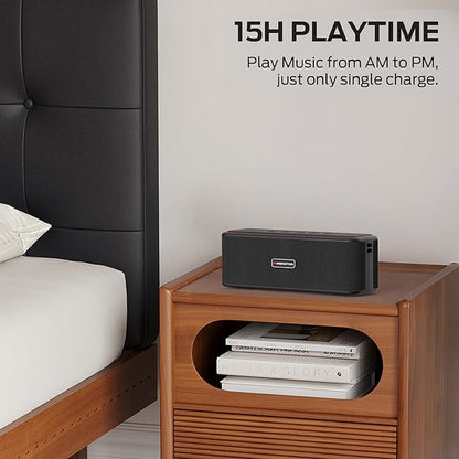Monster Shock Plus Bluetooth Speaker, Portable Speaker with 30W Loud Stereo Sound, Bluetooth 5.4, TWS Pairing, 15H Playtime, Support AUX/TF Card, IPX6 Waterproof Wireless Speakers for Outdoor, Party