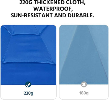 Yaheetech 3 Tier Patio Umbrella 10ft Vented Outdoor Large Market Table Umbrella with 8 Sturdy Ribs and 1.5" Umbrellla Pole, Double-layer Cloth & Push-button Tilting & Crank for Pool/Garden/Lawn Blue
