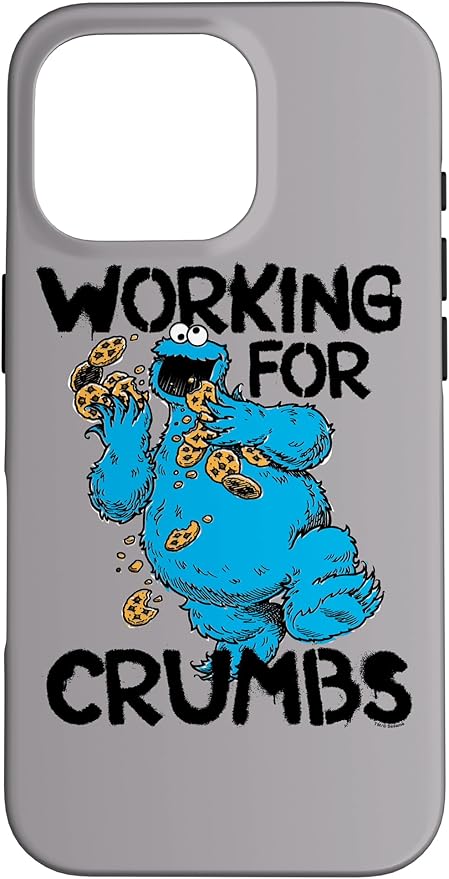 iPhone 16 Pro Sesame Street Cookie Monster Working for Crumbs Case
