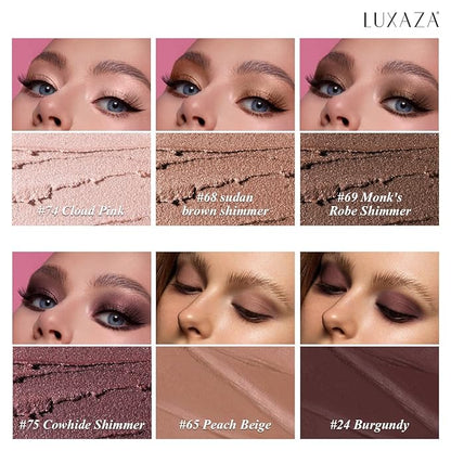 6PCS Cream Eyeshadow Stick Makeup Sets, Metallic And Matte Shimmer Eye Shadow Eye Brightener Stick Pencil Crayon, A05-Wine Red