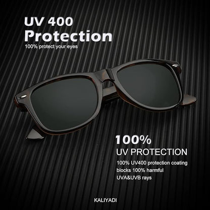 KALIYADI Polarized Sunglasses for Men and Women Matte Finish Sun glasses Color Mirror Lens UV Blocking (3 Pack)