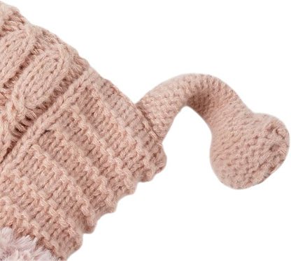 DOCILA Winter Beanie Hat for Women Warm Fleece Lined Pom Knit Earflap Hats Cute Outdoor Snow Ski Skull Cap