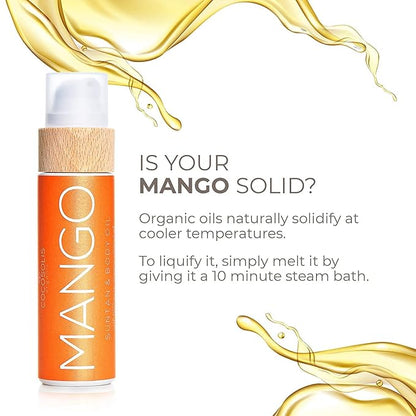 COCOSOLIS MANGO Tanning Accelerator XL - Organic Tanning Oil with Vitamin E & Mango Scent for a Fast Intensive Tan - Tanning Enhancer for a Rich Chocolate Tan (6.76)