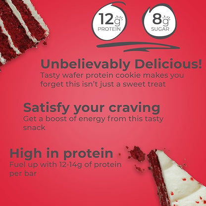 Power Crunch Protein Wafer Bars, High Protein Snacks with Delicious Taste, Red Velvet, 1.4 Ounce (12 Count)