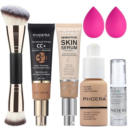 PHOERA Foundation, PHOERA Contour Palette,Shades with Highlighter & 140CC