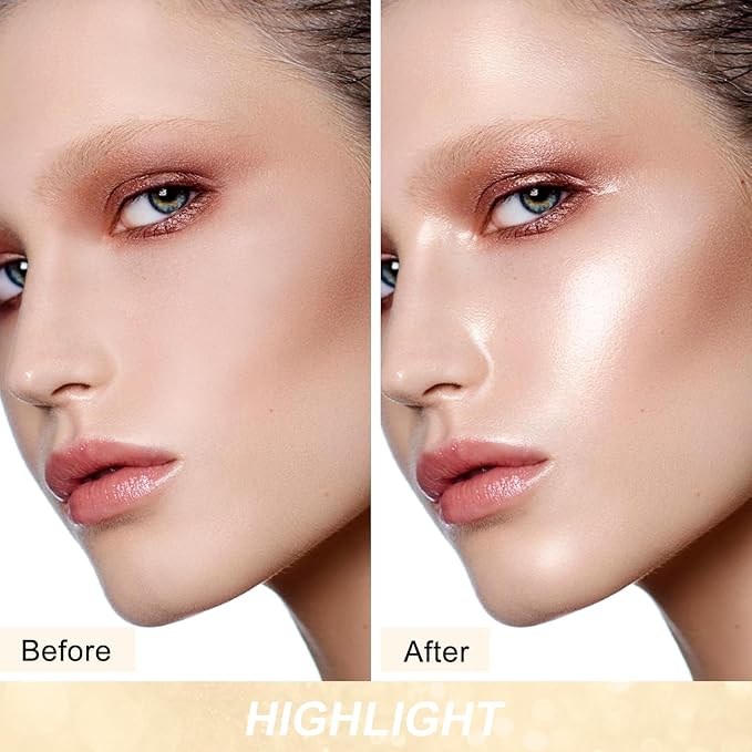 Boobeen Highlighter Makeup Highlighter Powder Palette, Shimmer Illuminator
