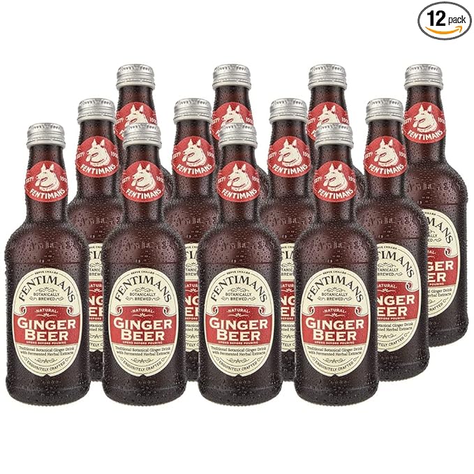 Fentimans Sparkling Ginger Beer - Ginger Ale, Ginger Beer Non Alcoholic, Craft Soda with Herbal Extracts & Natural Ingredients, Botanically Brewed - 9.3 Fl Oz (Pack of 12)