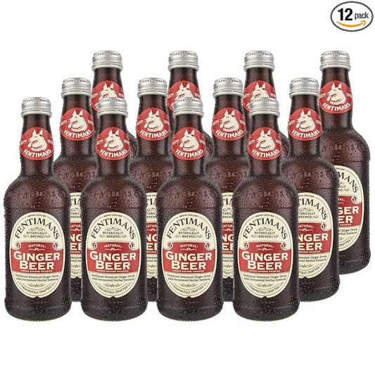 Fentimans Sparkling Ginger Beer - Ginger Ale, Ginger Beer Non Alcoholic, Craft Soda with Herbal Extracts & Natural Ingredients, Botanically Brewed - 9.3 Fl Oz (Pack of 12)