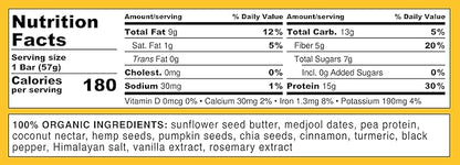 Feel Vegan Protein Bars | Golden Goodness | Keto | Gluten Free | Organic | Turmeric | 15g Plant Protein | Low Carb | High Protein | Dairy Free | Low Sugar | Grain Free | Nut Free | Soy Free | Non GMO - (Golden Goddess, 10 Pack)