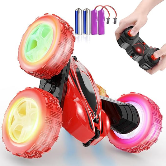 Remote Control Car, RC Cars Toys, 2.4GHz 4WD Fast RC Car Kids Toys Double Sided 360° Rotating Monster Truck Toys for Girls RC Truck Toy Cars for Boys