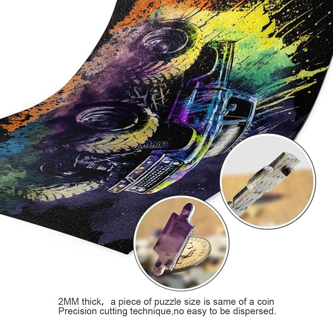 Jigsaw Puzzle 500 Pieces (Cool Monster Truck), Car Theme Zigsaw with Storage Bag and Reference Picture Easy to Solve
