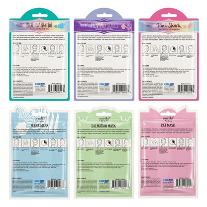 Epielle Animal Character Sheet Masks | Korean Beauty Masks | Assorted 6 Pack | Face Mask, Birthday Party Gift, Girls' Night, Skincare Party | Korean Skincare, Spa Gifts for Women