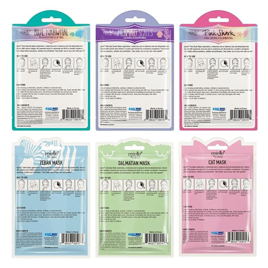 Epielle Animal Character Sheet Masks | Korean Beauty Masks | Assorted 6 Pack | Face Mask, Birthday Party Gift, Girls' Night, Skincare Party | Korean Skincare, Spa Gifts for Women