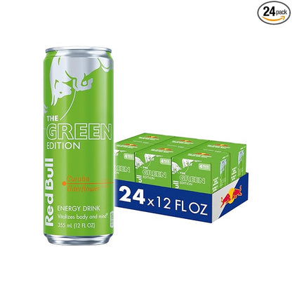 Red Bull Green Edition Energy Drink, Curuba Elderflower, with 114mg Caffeine plus Taurine & B Vitamins, 12 Fl Oz, 6 Packs of 4 Cans (Pack of 24)