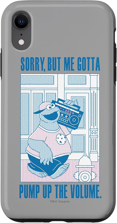 iPhone XR Sesame Street Cookie Monster Me Gotta Pump Up The Volume Case