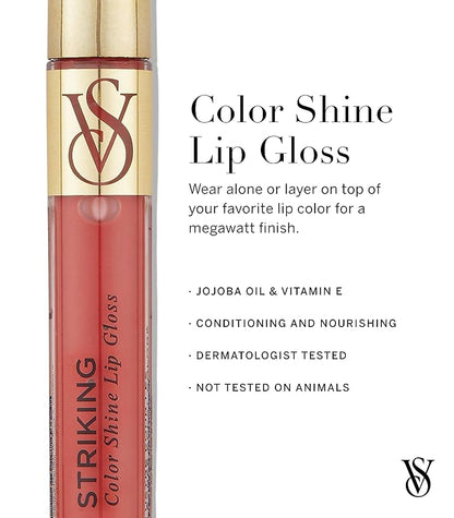 Victoria's Secret Color Shine Lip Gloss in Striking, Jojoba Oil & Vitamin E