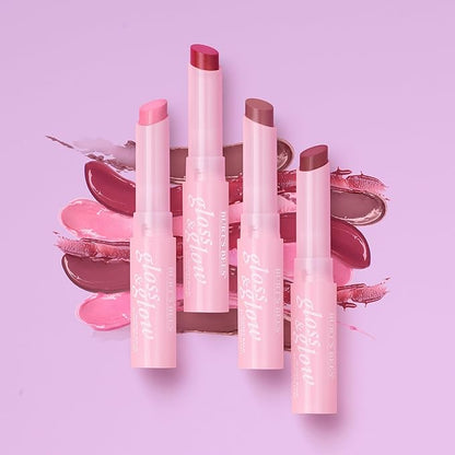 Burts Bees Gloss and Glow Glossy Balm, 100% Natural Origin, Wine Wednesday, 1 Tube, Pack of 2