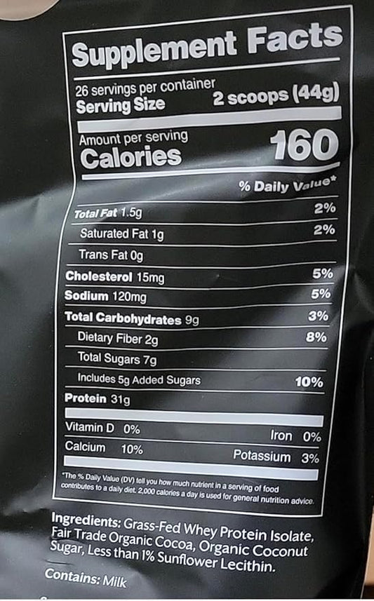 Promix Whey Protein Isolate Powder, Chocolate - 5lb Bulk - Grass-Fed & 100% All Natural - ­Post Workout Fitness & Nutrition Shakes, Smoothies, Baking & Cooking Recipes - Gluten-Free & Keto-Friendly