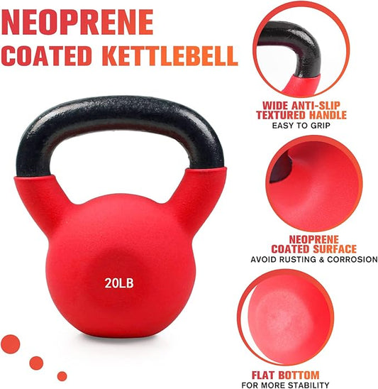 RitFit Neoprene Coated Solid Cast Iron Kettlebell 5 10 15 15 20 20 25 25 30 30 35 35 40 40 45 45 50 50 LB,