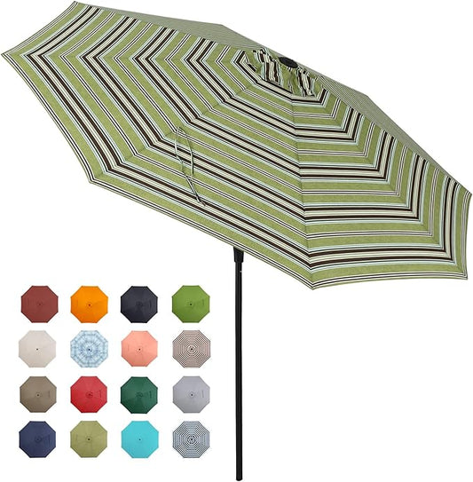 Tempera Patio Market Outdoor Table Umbrella with Push Button Tilt and Crank,Large Sun Umbrella with Sturdy Pole&Fade resistant canopy,Easy to set