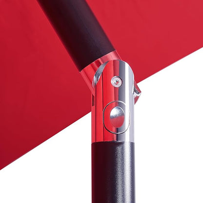Yaheetech Patio Umbrella, 10FT Outdoor Table Market Umbrella with Push Button Tilt and Crank & Sturdy Ribs, Yard Sun Shade for Garden, Deck, Backyard, Pool, Red