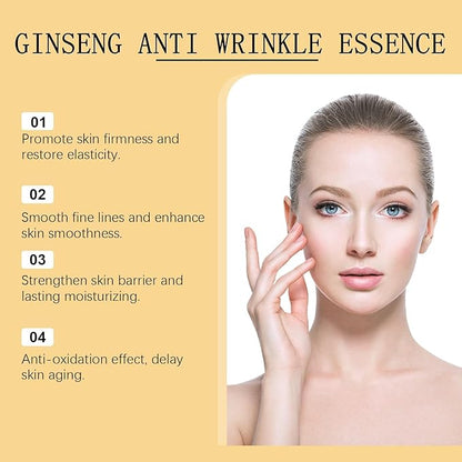 Ginseng Essence Anti-Wrinkle Serum – Hydrating & Firming Face Oil with Ginseng Root Extract – Korean Herbal Ginseng Supplement for Smoother Skin