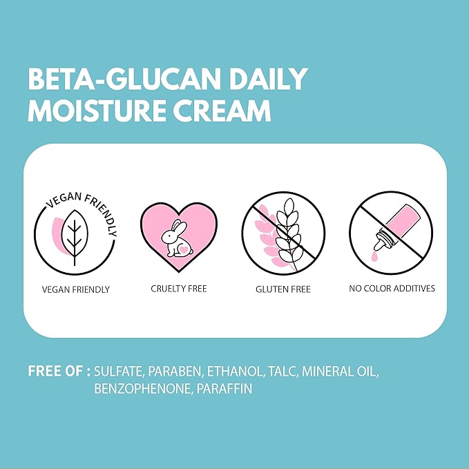 IUNIK Beta Glucan Daily Moisture Cream 2.02 Fl Oz - Skin Relief Intense Moisture Care Repair Cream + Tea tree Relief Natural Facial Serum 1.71 Fl Oz, Acne Treatment Serum
