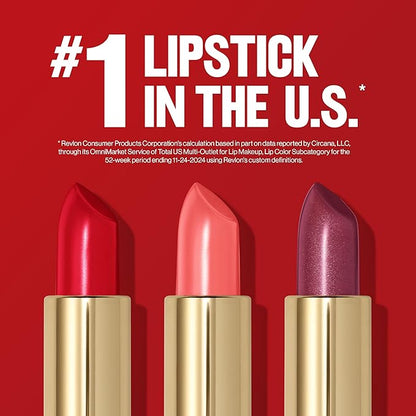 Revlon Super Lustrous Lipstick, Creamy Formula For Soft, Fuller-Looking Lips, Moisturized Feel, 440 Cherries in the Snow, 0.15 oz