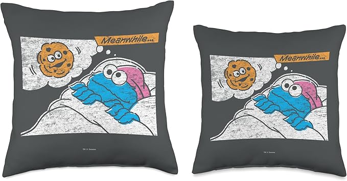Sesame Street Cookie Monster Meanwhile Throw Pillow, 18x18, Multicolor