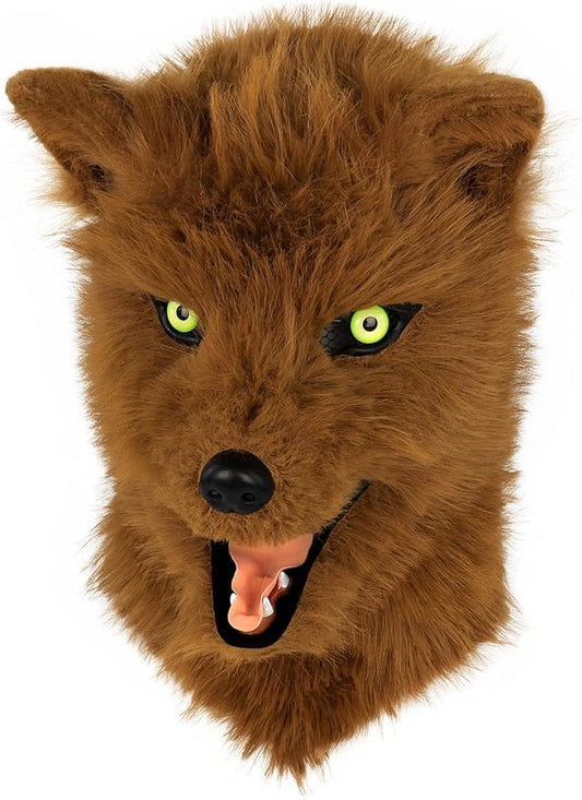HAOAN Furry Dog Mask Animal Wolf Full Head for Halloween Fancy Dress Party Cosplay Costume Women Men
