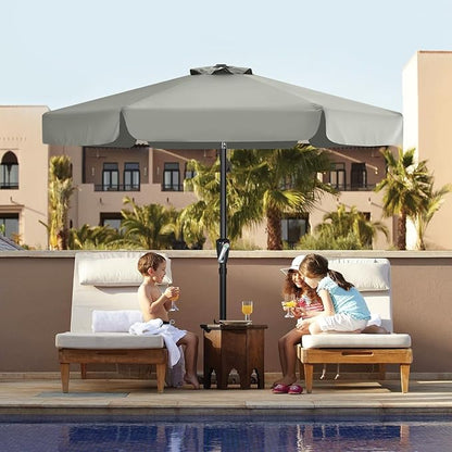 ABCCANOPY 7.5ft Patio Umbrella, Outdoor Table Umbrella with Push Button Tilt and Crank, Market Umbrella for Patio Pool Garden Deck (Light Gray)