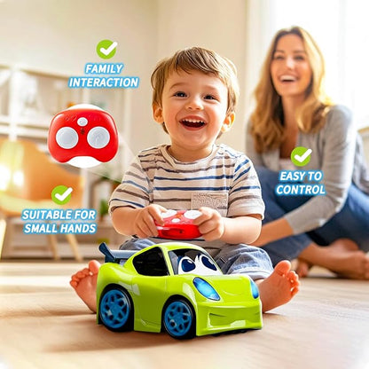 PC P&C Remote Control Car for Toddlers Fun Toy for Boys 2-4 Light-Up Educational Car for 3-5 Interactive Durable Toy for 4-7 Kids